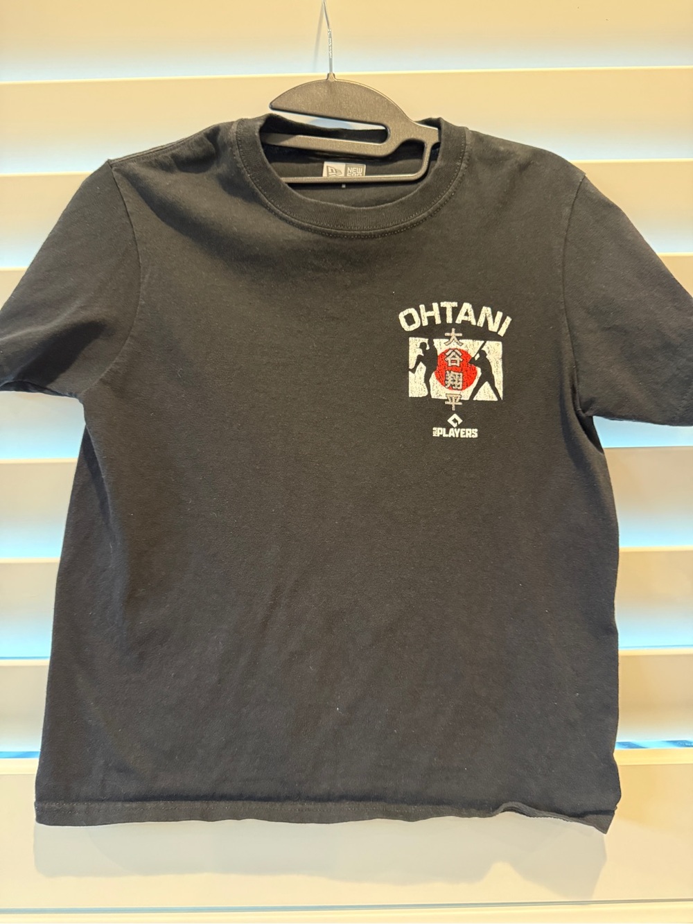 Youth Med 100% cotton New Era Black Ohtani Graphic Short Sleeve Tee